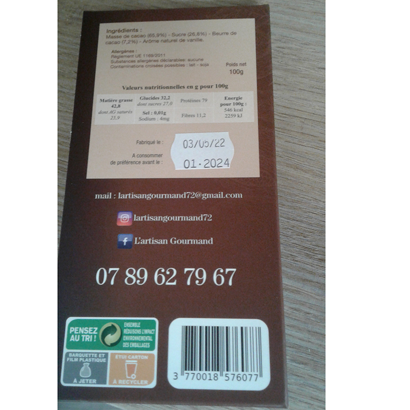Chocolat vietnam 73 % – Image 2