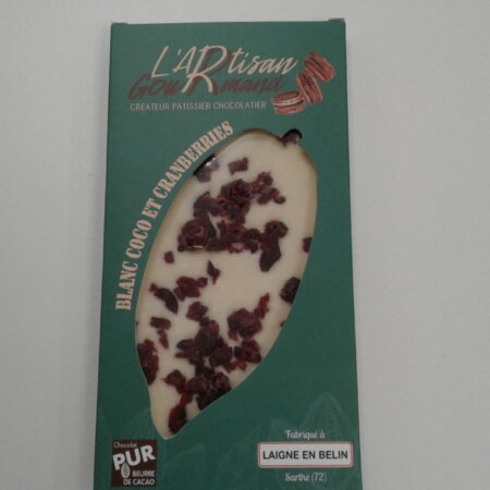 Chocolat blanc coco et cranberries