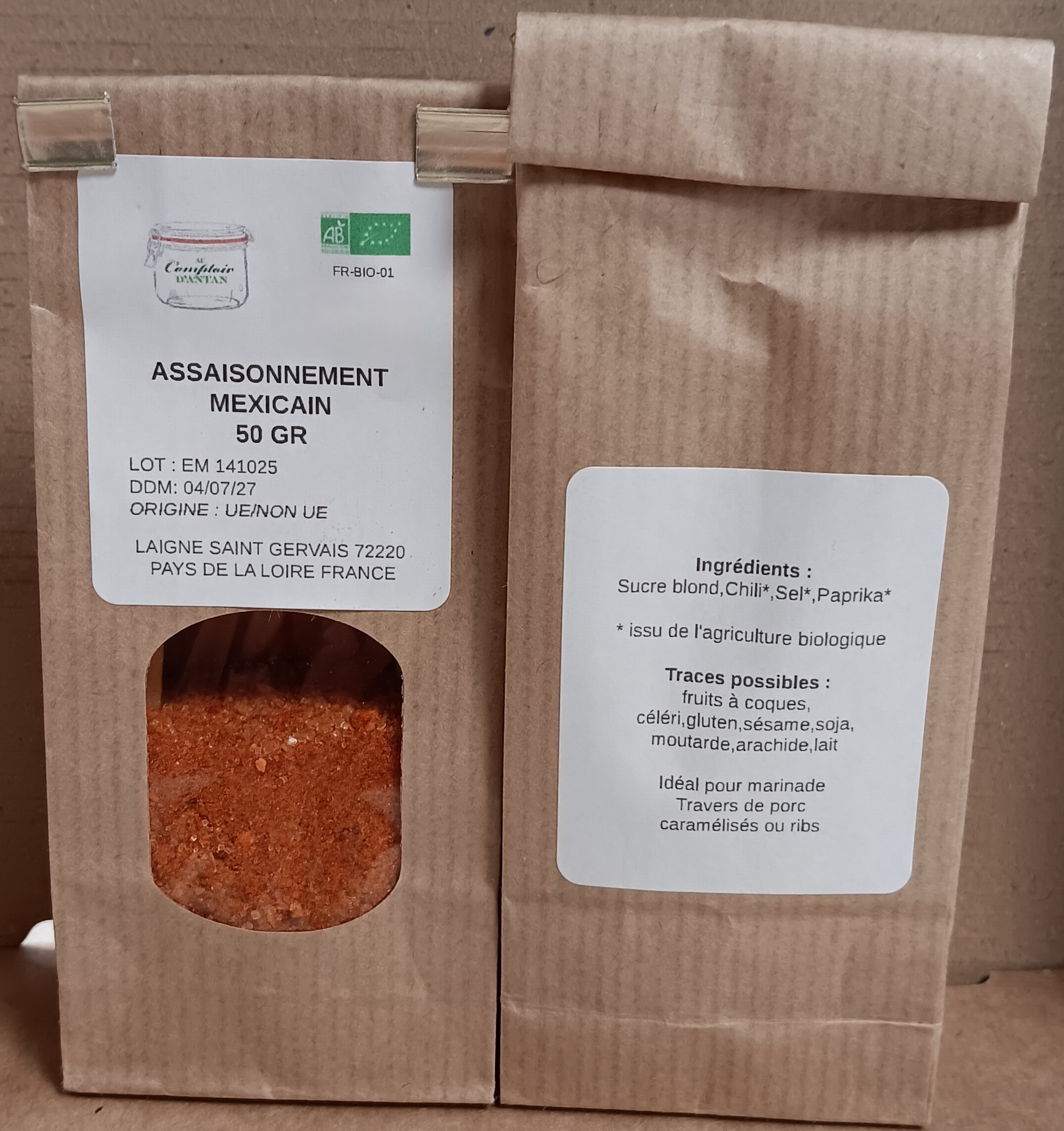 Assaisonnement Mexicain 50 gr bio