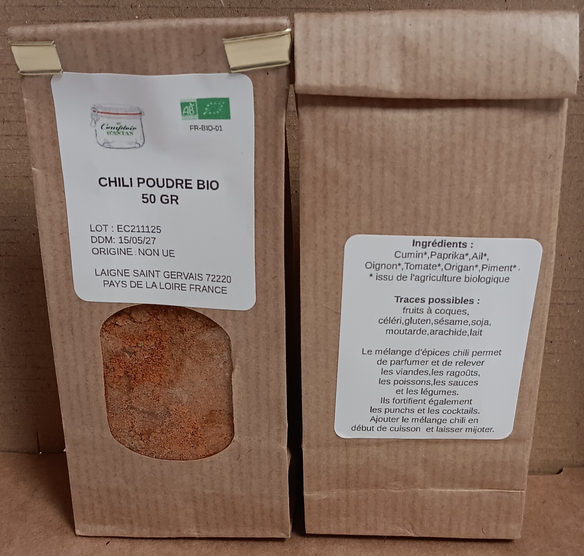 Chili poudre 10 gr bio