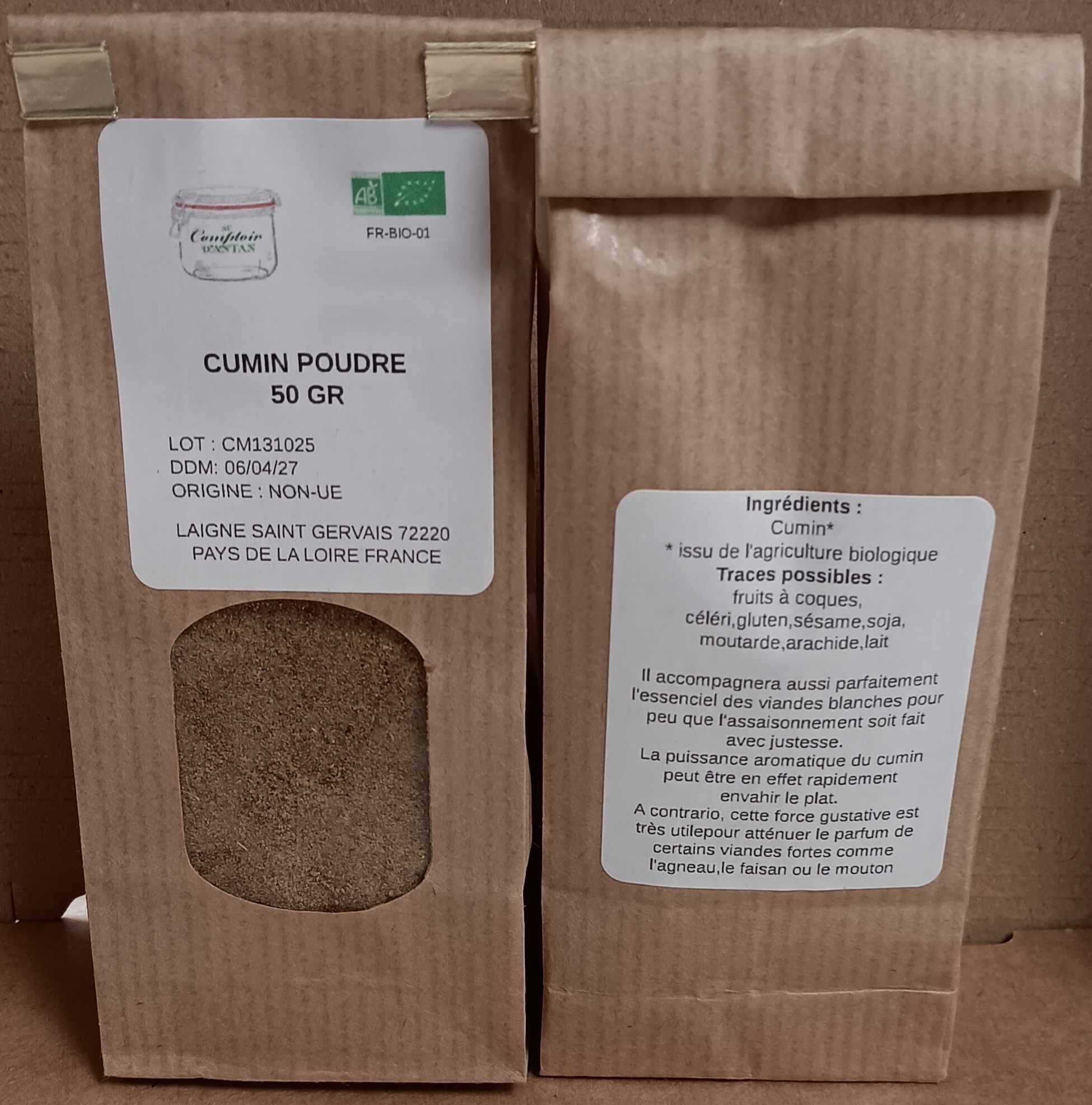Cumin poudre 50 gr bio
