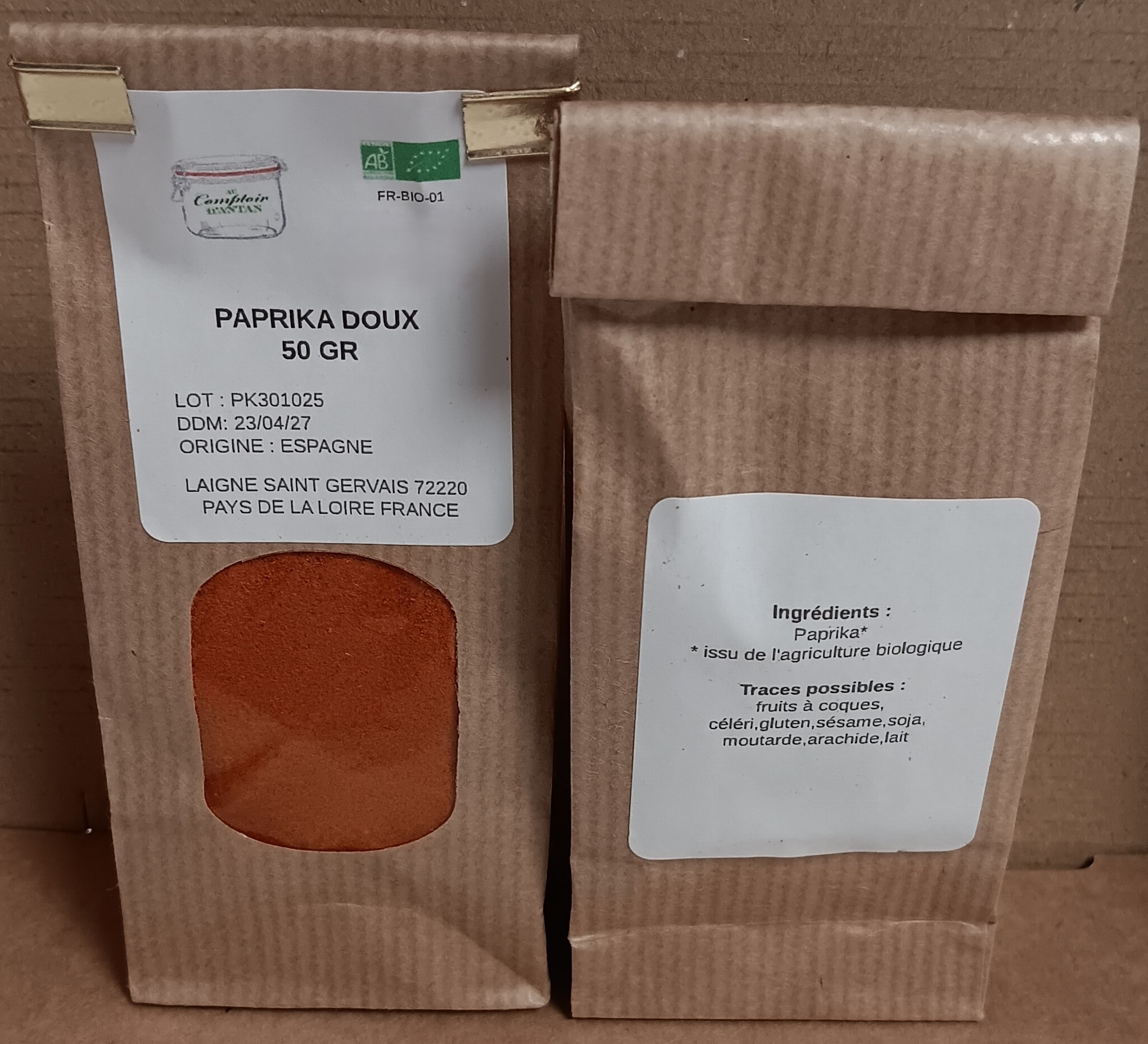 Paprika doux fumé 50 g bio